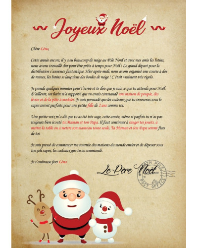 Papier à lettre Père Noël avec enveloppe