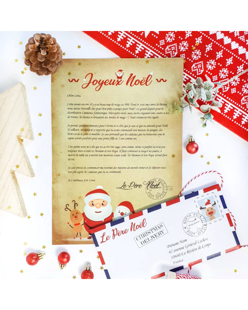 Lettre du Père Noël personnalisée avec enveloppe