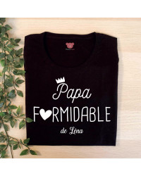 T-shirt noir Papa Formidable personnalisé