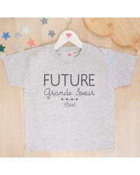 T-shirt gris - Future Grande Soeur personnalisé