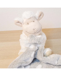 Doudou Mouton blanc et son mouchoir nuages