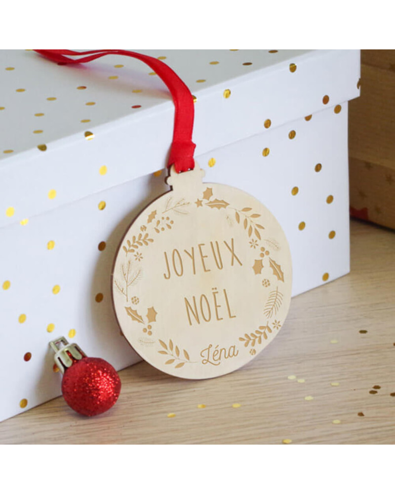 Décoration Sapin Noël - Boule "Joyeux Noël"