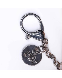 Porte-clés lapin vert forêt avec médaille argent personnalisée