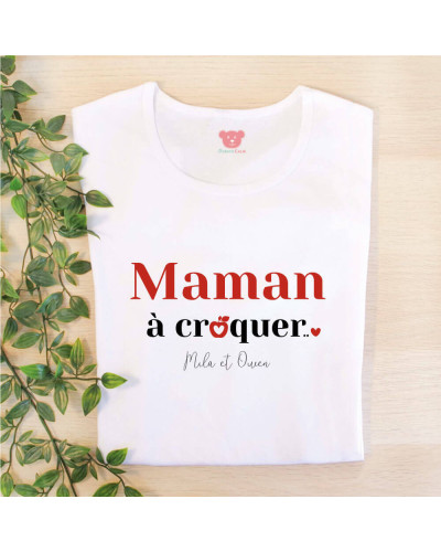 T-shirt "Maman à croquer" personnalisé