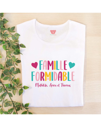 T-shirt femme "Famille Formidable" personnalisé