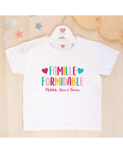 T-shirt fille "Famille Formidable" personnalisé