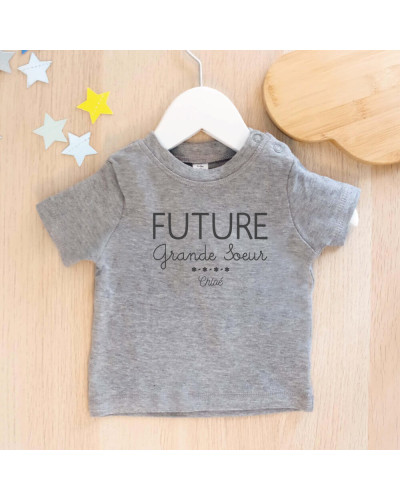 T-shirt gris - Future Grande Soeur personnalisé
