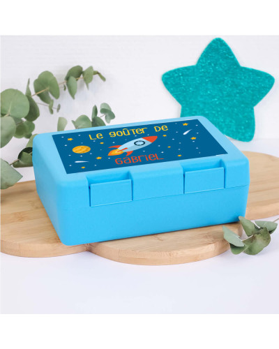 Boîte à goûter bleue personnalisée - Petit Astronaute