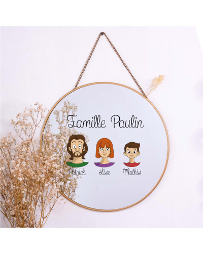 Miroir personnalisé Famille - Family Portrait (28cm)