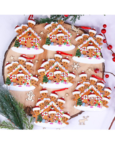 Décoration de Noël personnalisée - Famille bonhomme en pain d'épice (2 prénoms)