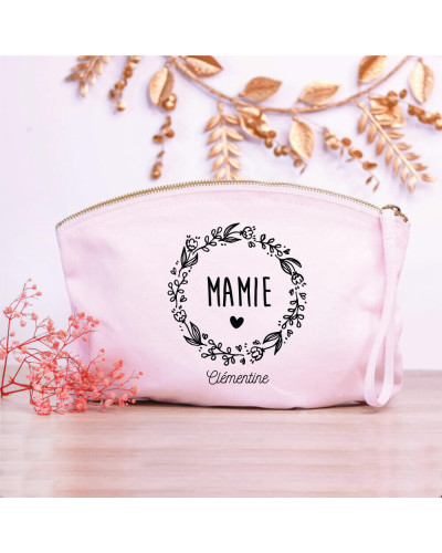 Pochette rose personnalisée - Mamie avec couronne ♡