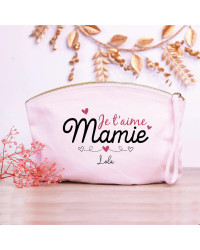 Pochette rose personnalisée - Je t'aime Mamie