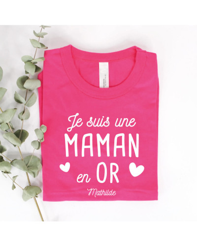 T-shirt Fuchsia femme personnalisé - Collection "en OR"