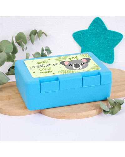 Boîte à goûter bleue personnalisée - Nooky le koala