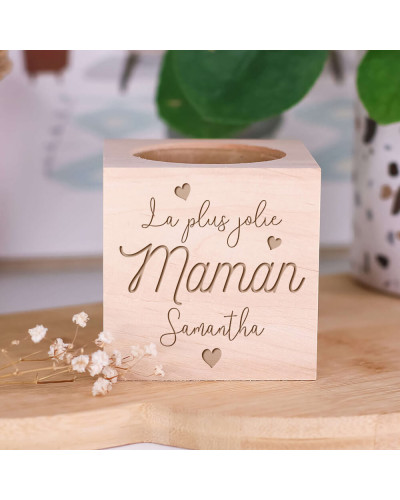 EcoCube avec message personnalisé - La plus jolie maman