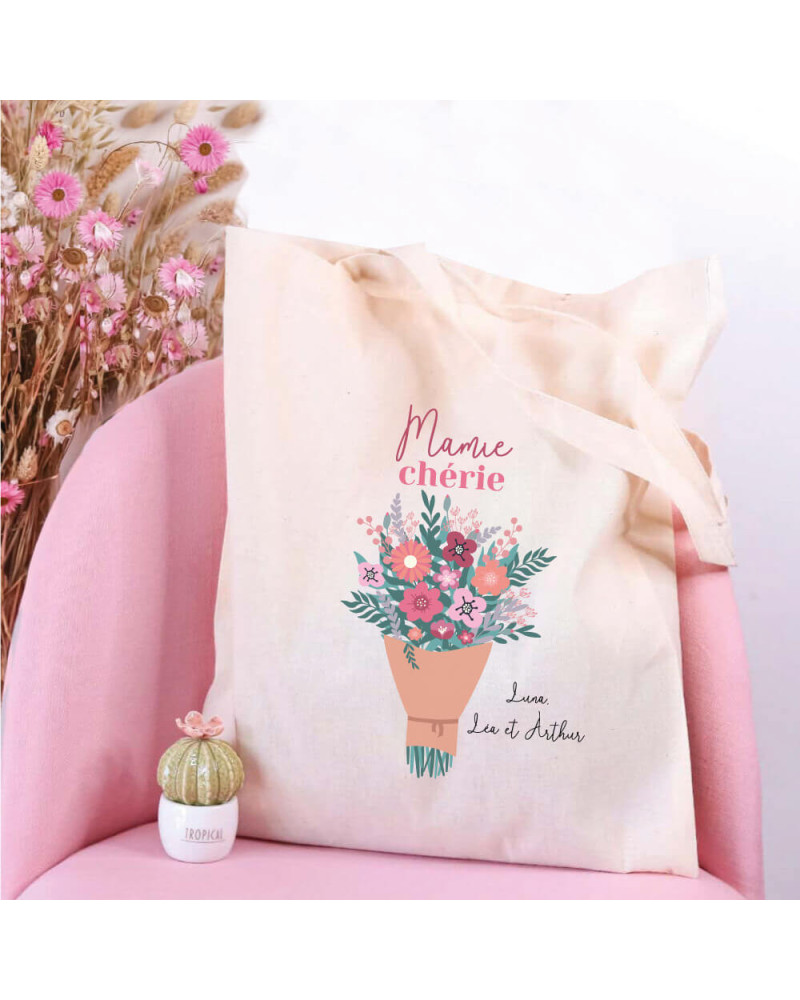 Tote bag personnalisé - Bouquet d'amour