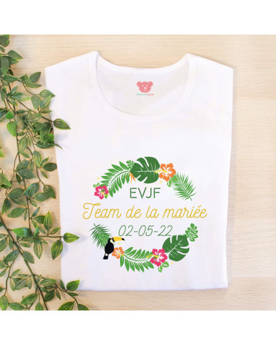 T-shirt EVJF personnalisé femme - Team de la mariée Exotique