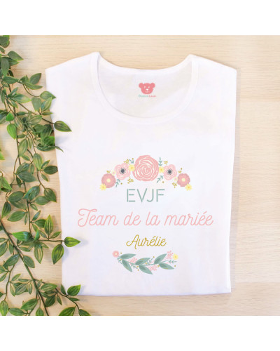 T-shirt EVJF personnalisé femme - Team de la mariée Champêtre