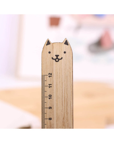 Règle personnalisée animaux en bambou - Petit Chat