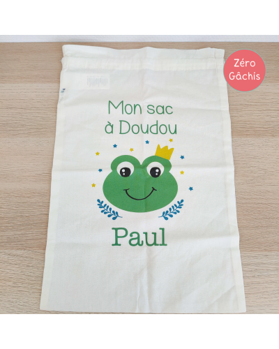[PAUL] Mon sac à doudou Bibi la grenouille personnalisé