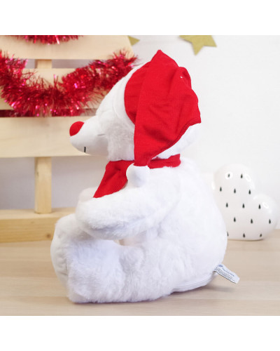Peluche Ours Blanc de Noël personnalisée