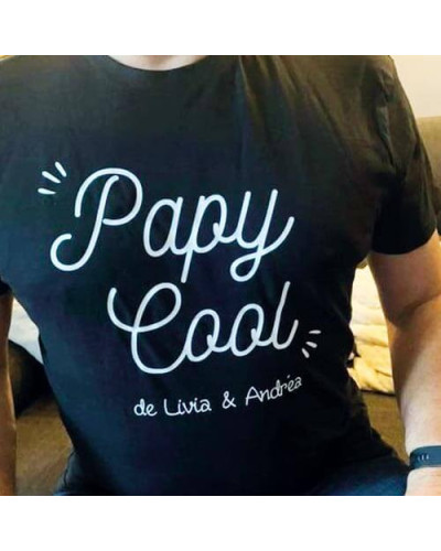 T-shirt noir Papy Cool personnalisé