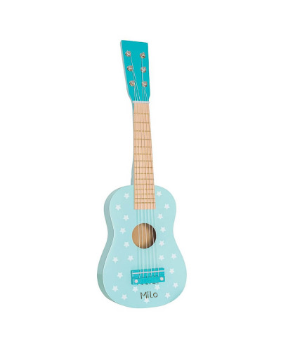 Guitare bleue en bois personnalisée