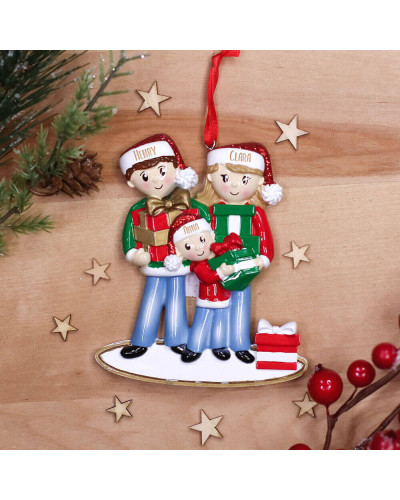 Décoration de Noël personnalisée - Cadeaux de Noël en famille (2 à 6 prénoms)