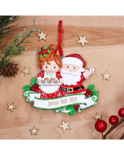 Décoration de Noël personnalisée - Père Noël et Mère Noël