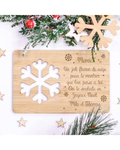 Carte de voeux de Noël personnalisée - Flocon de neige