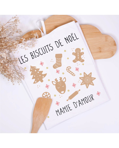 Torchon de Noël personnalisé - Biscuits de Noël (50x70)