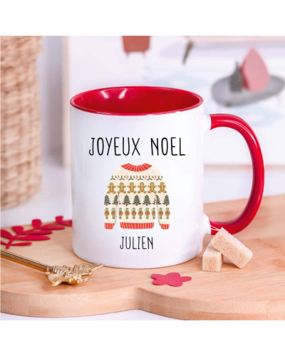 Mug "Famille pull de Noël" personnalisé