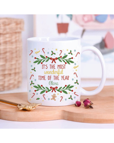 Mug de Noël personnalisé - It's the most wonderful time of the year