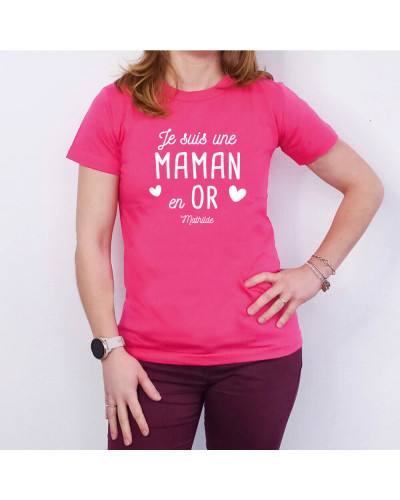 T-shirt Fuchsia femme personnalisé - Collection "en OR"