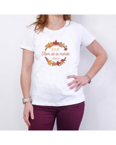 T-shirt EVJF personnalisé femme - Team de la mariée Automnal