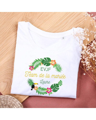 T-shirt EVJF personnalisé femme - Team de la mariée Exotique