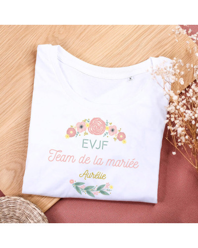 Tee shirt EVJF personnalisé femme - Team de la mariée Champêtre