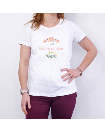 T-shirt EVJF personnalisé femme - Team de la mariée Champêtre