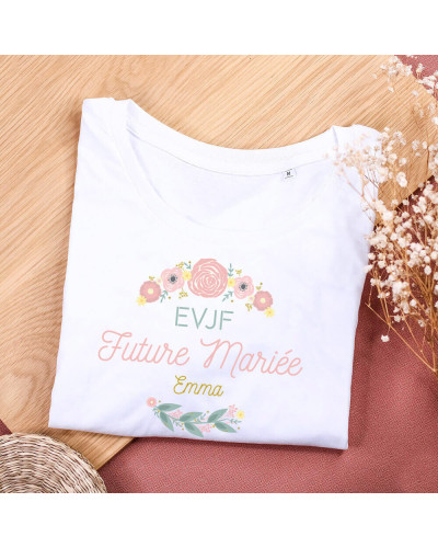 T-shirt EVJF personnalisé femme - Future Mariée Champêtre