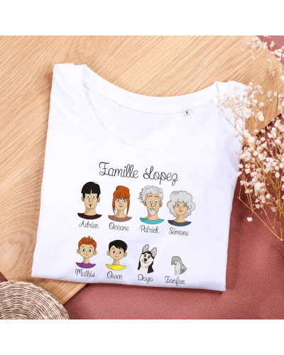 T-shirt femme "Family Portrait" personnalisé