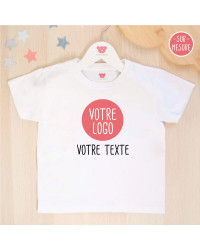 Tee shirt enfant personnalisé avec texte au choix