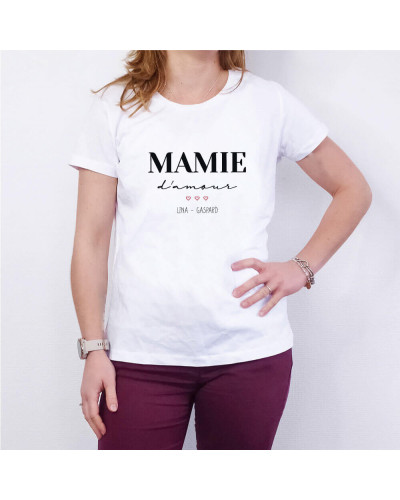 Tee shirt femme personnalisé - Mamie d'amour