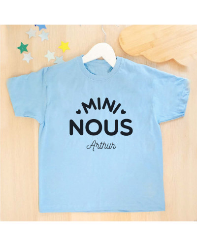 Tee shirt ciel bébé "Mini Nous" personnalisé