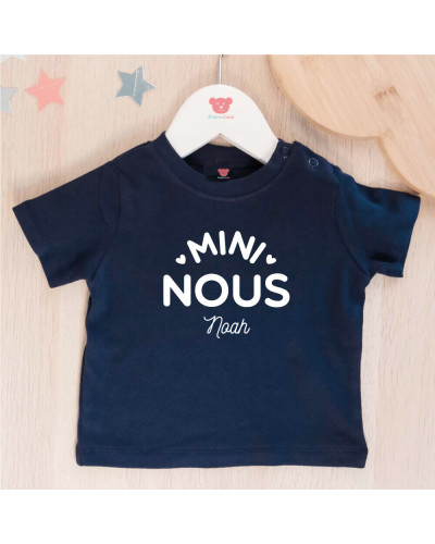 Tee shirt marine bébé "Mini Nous" personnalisé