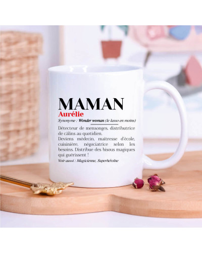 Mug "Maman définition" personnalisé avec prénom