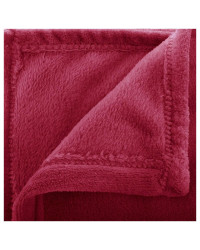 Plaid flanelle uni rouge personnalisé (125x150)