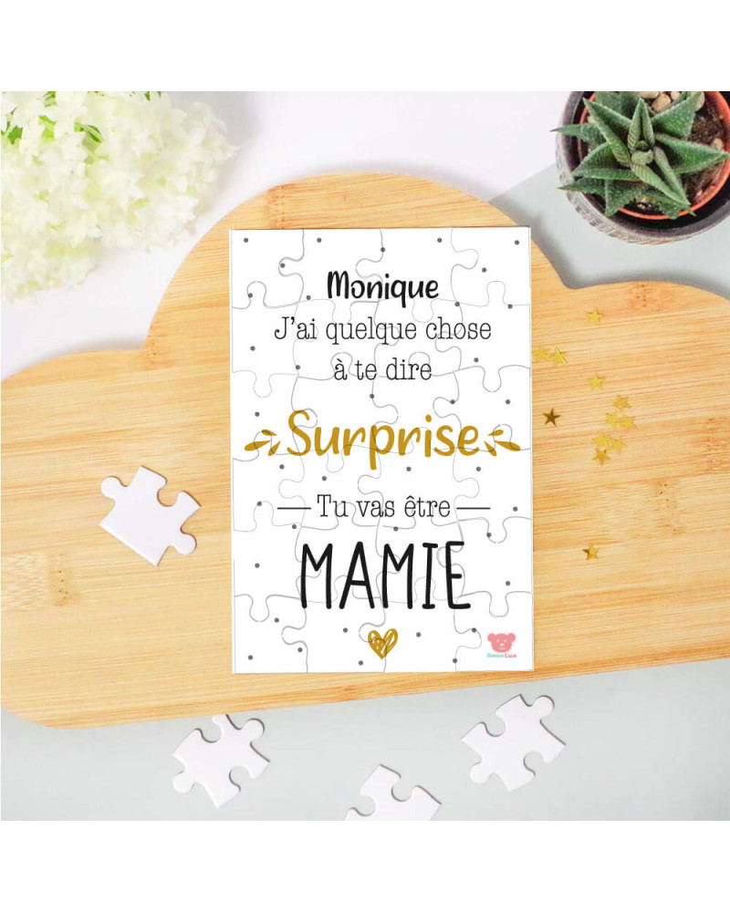 Carte Puzzle Annonce - Tu vas être Mamie - Collection Annonce de Grossesse  - Jour de Fête - Annonce de grossesse - BAPTEME ET COMMUNION