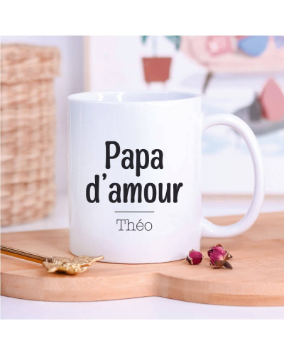 Mug "Papa d'amour" personnalisé avec prénom