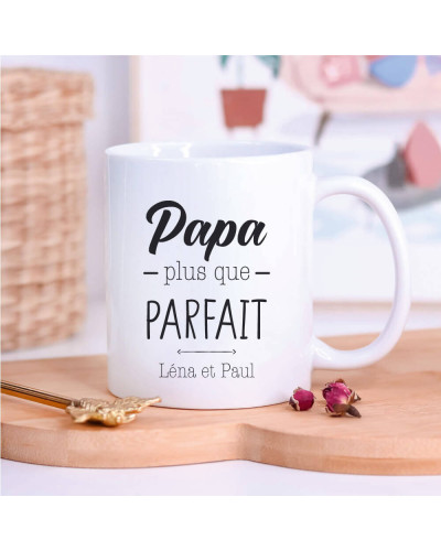Mug "Papa plus que parfait" personnalisé avec prénom