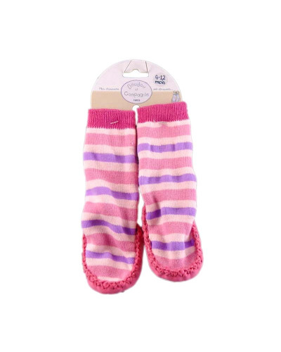 Chaussons Anti-dérapants - Rayures Girly